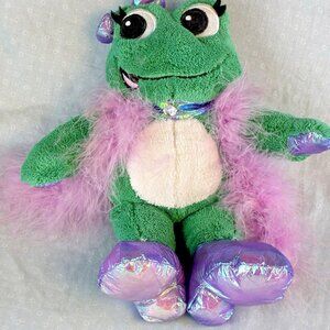 Glamour Frog Stuffed Animal Pink Feather Boa Iridescent Purple High Heels G.M.A.
